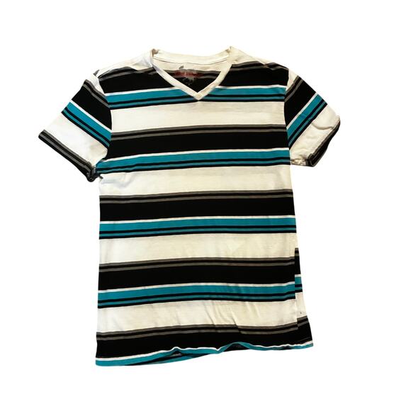 Blind Rooster Men’s M Vneck Striped T Shirt 100% cotton Y2K - Picture 1 of 3